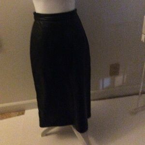 Black Leather Midi Pencil Skirt Size 11/12